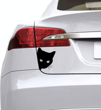 Sticker Voiture Tête de Chat Noir - 0