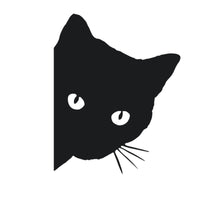 Sticker Voiture Tête de Chat Noir - 0