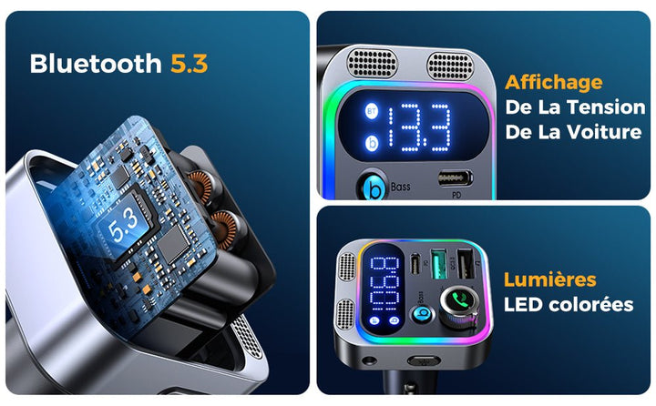 Transmetteur Bluetooth Voiture Multifonction - 0
