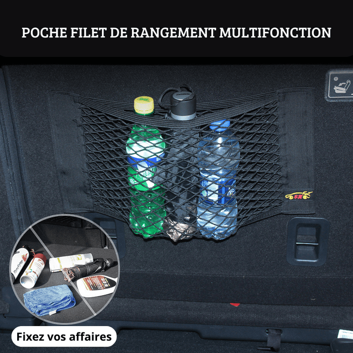 Filet de Rangement Voiture Adhérant Maille Élastique - 