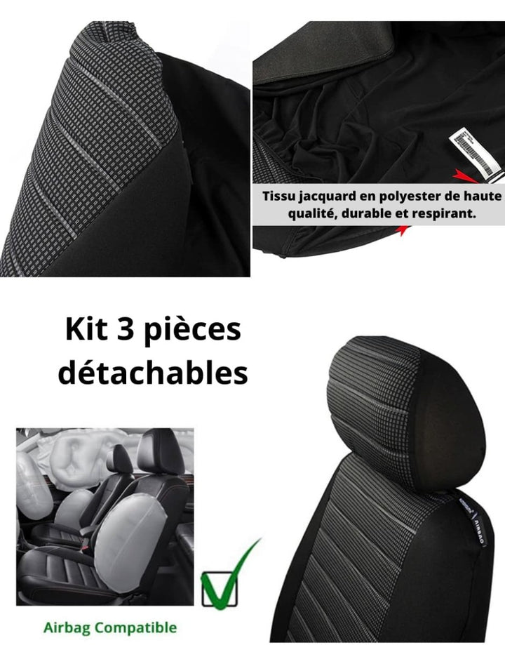 Housse Couvre Siège Voiture - Kit de Protection 3 pièces - 