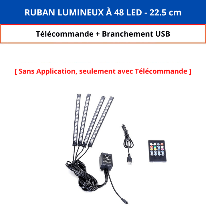 Light Car™ | Rubans LED pour ambiance d'intérieur en couleurs - 