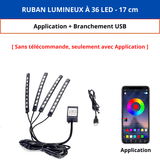 Light Car™ | Rubans LED pour ambiance d'intérieur en couleurs - 
