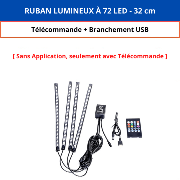 Light Car™ | Rubans LED pour ambiance d'intérieur en couleurs - 