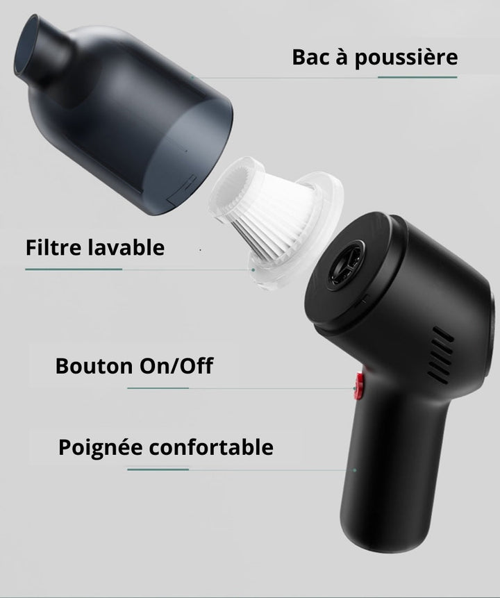 Mini Aspirateur Voiture Cyclonique - 