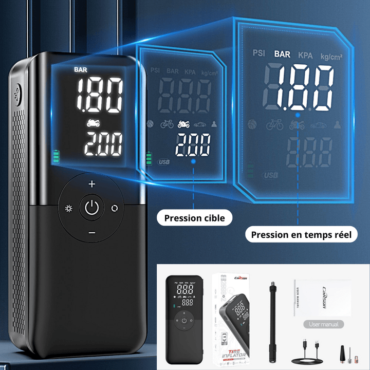 Mini Compresseur d'Air Portable Numérique - 