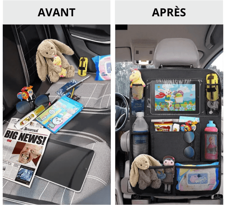 Organisateur de voiture avec compartiment écran Organisateur de voiture avec compartiment écran