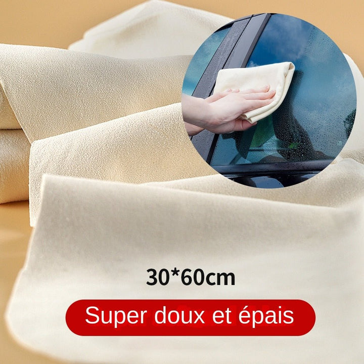Serviette Peau de Chamois Naturel Nettoyage Doux - 0